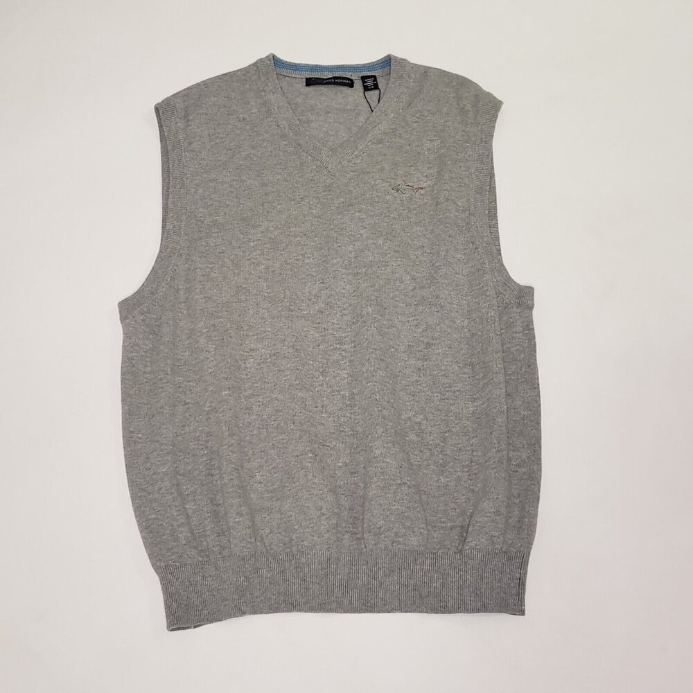 Greg Norman Golf Sweater Vest Men's Size Large Sleeveless Grey Preppy Career - Picture 3 of 16